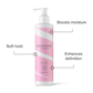 Bouclème Curl Cream infographic met de belangrijkste voordelen: ultravoedende hydratatie, zachte definitie en kroescontrole voor handelbare krullen.