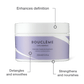 Intensive Moisture Treatment graphic die laat zien hoe de crème de definitie verbetert, krullend haar ontwart en glad maakt en droge lokken versterkt en aanvult.  